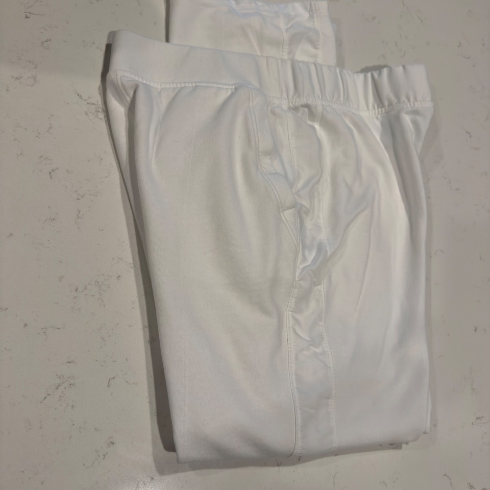 Talbots White Lounge Pants Women's Medium Elastic Waist Pull On Comfy Casual